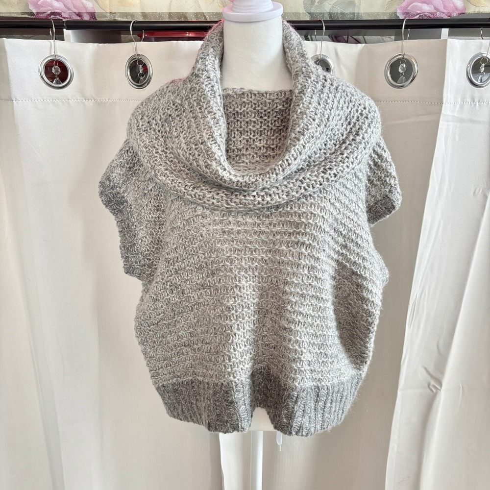 Kaisely Mohair Wool Blend Sweater Chunky Knit Cowl Neck Oversized Large 19908